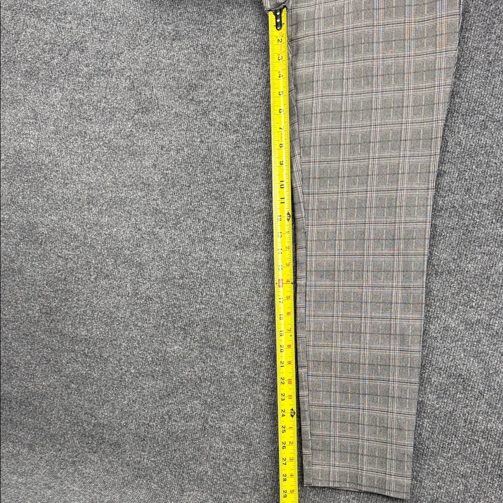 Candies Plaid Slim Ankle Pull-On Slacks with Zip Design - Grey Plaid - Large - Picture 8 of 16
